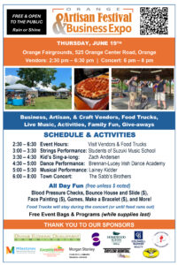Orange Artisan Fest & Vendor Flyer